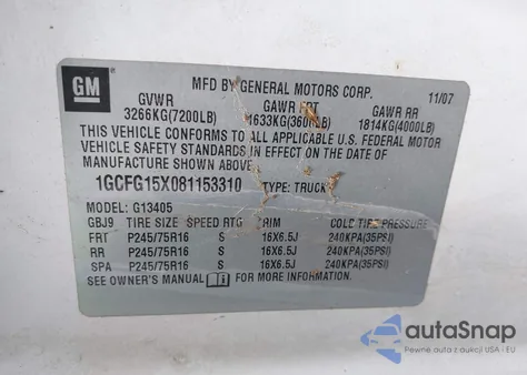 2008 Chevrolet Express Work Van from USA, damaged, VIN 1GCFG15X081153310